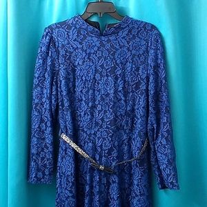 Amine Huma Blue Floral design dress